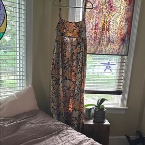 We The Free Vibrant Floral Maxi Dress - Black, White, Yellow